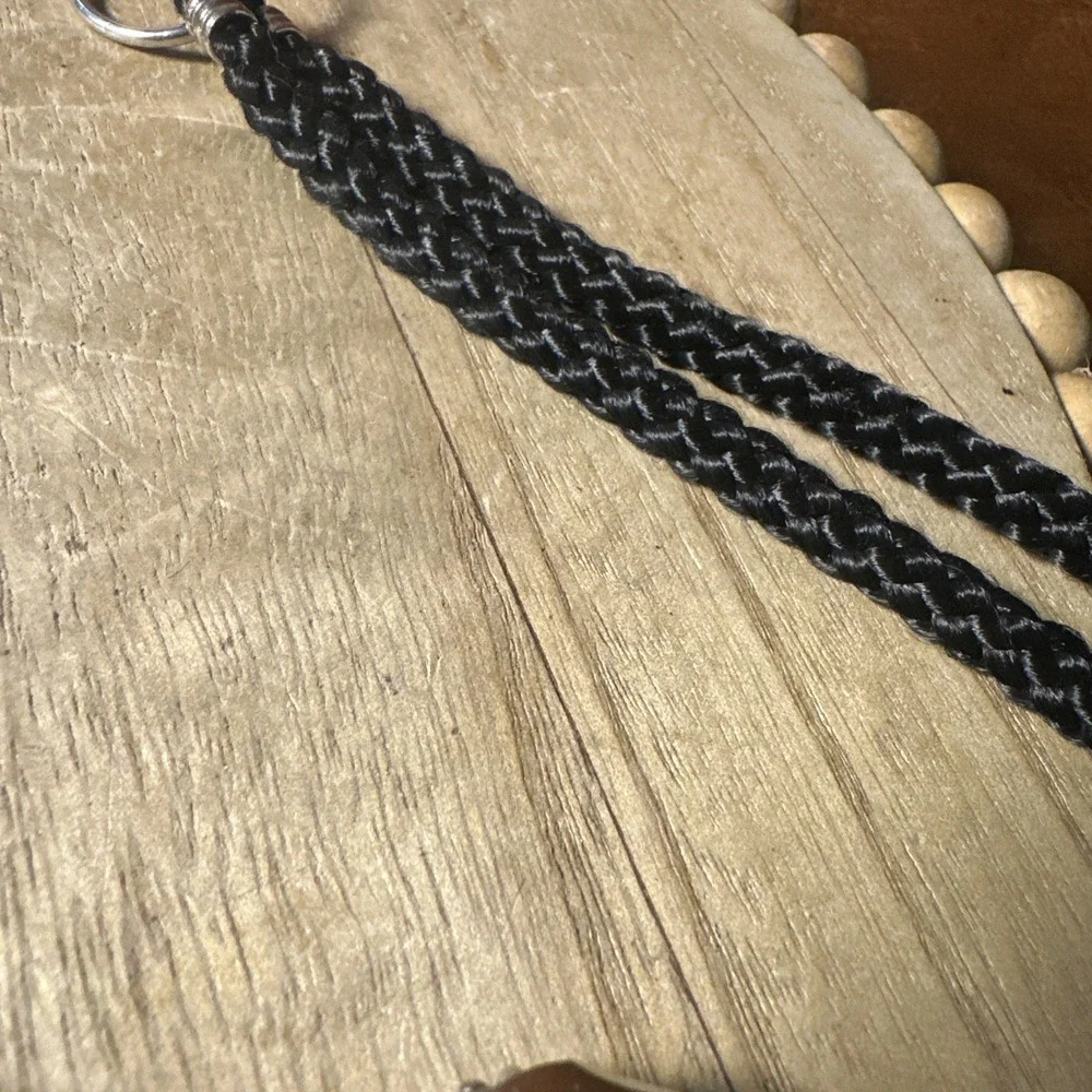 Braided Rope & Metal Rings Belt with Medallion Country Western Tribal 34 Inches